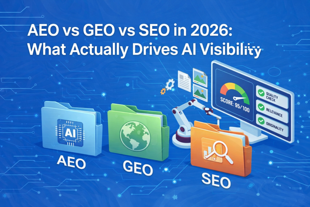 AEO vs GEO vs SEO in 2026: Complete Guide to Ranking in AI