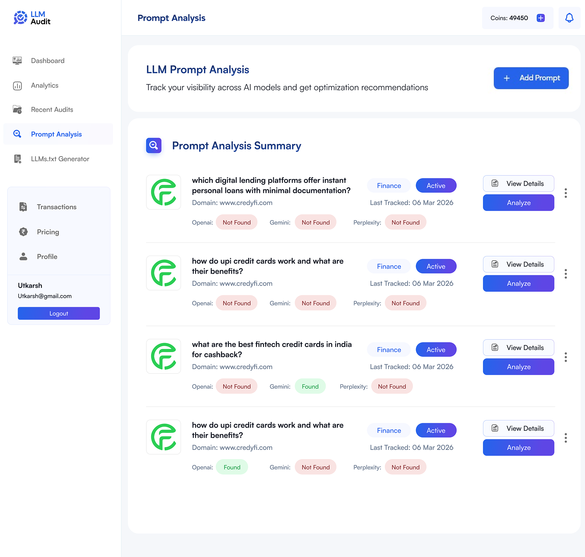LLM Audit Tool — Track Brand Visibility in AI Answers
