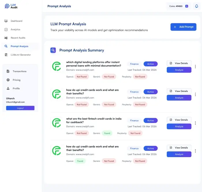 LLM Audit Dashboard